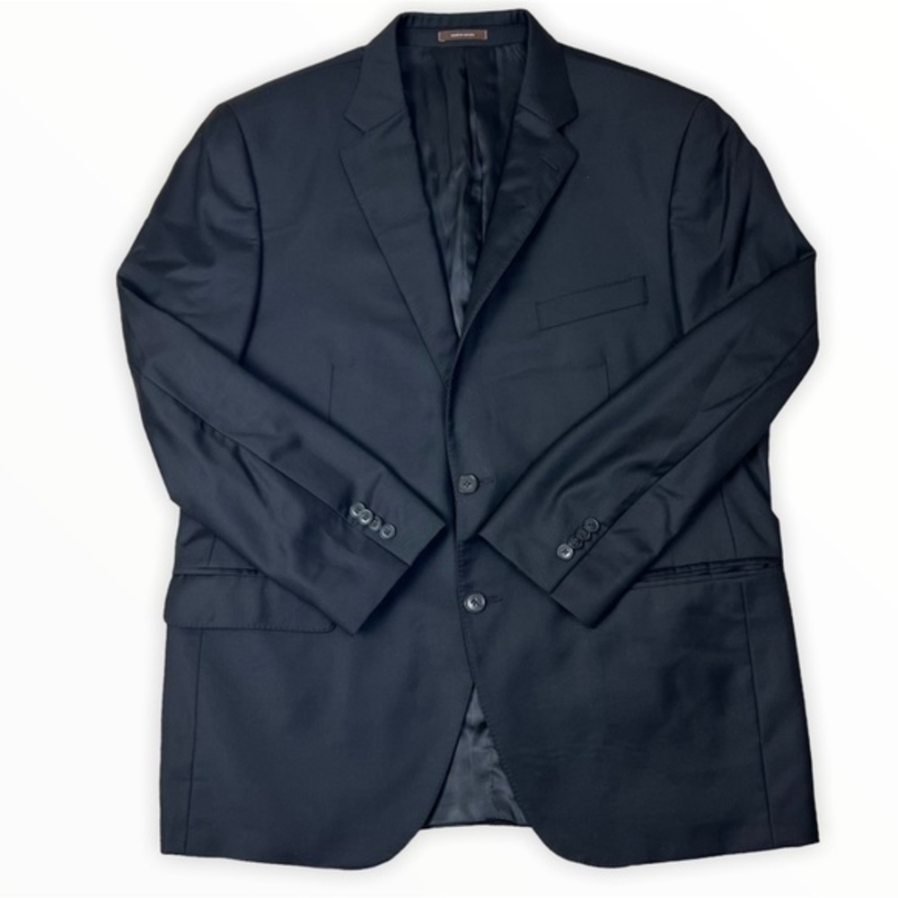 Peter Millar Mens Black 2‎ Button 100% Wool Suit Jacket Size 44R